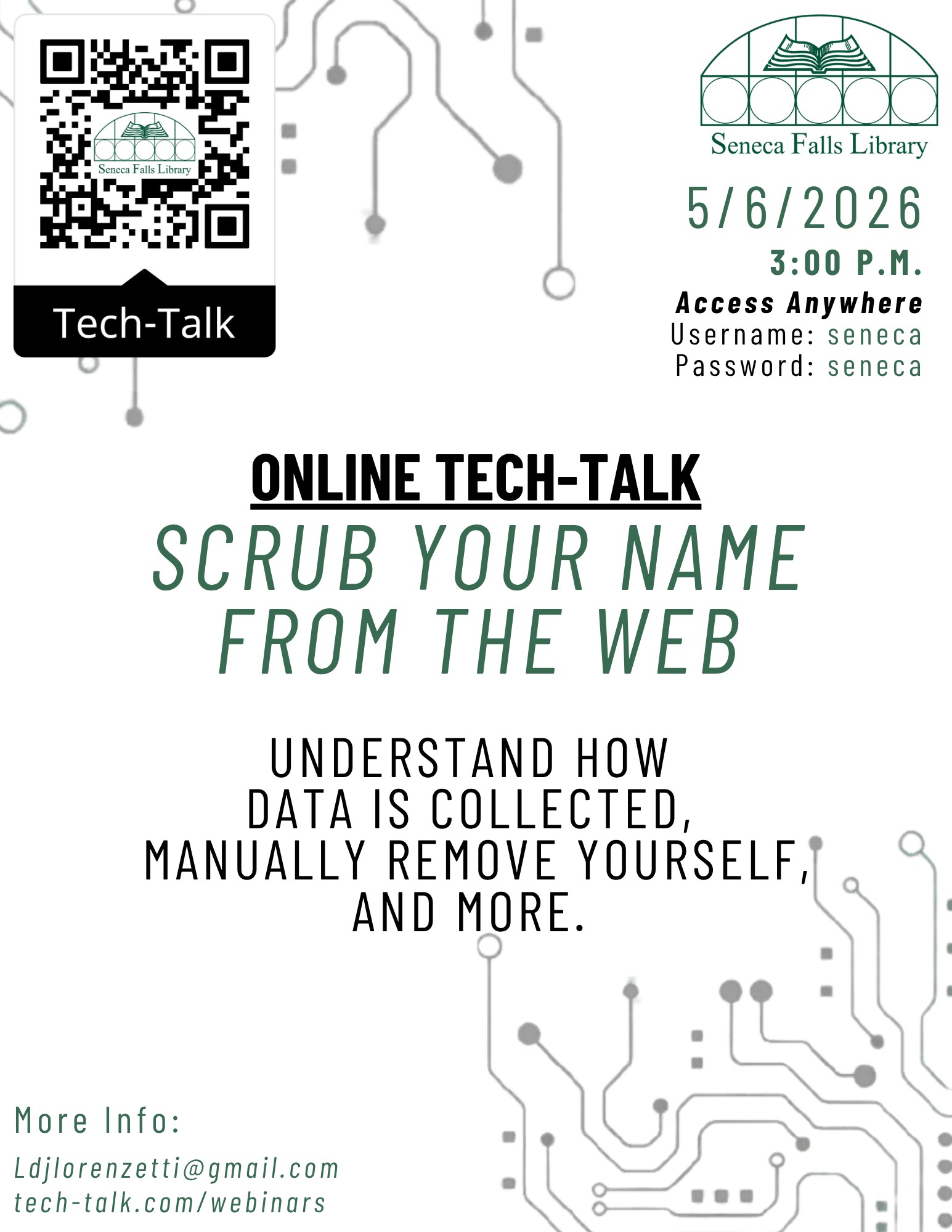 Tech-Talk: Scrub Your Name from the Web webinar (online) Tech-Talk: Scrub Your Name from the Web webinar (online)