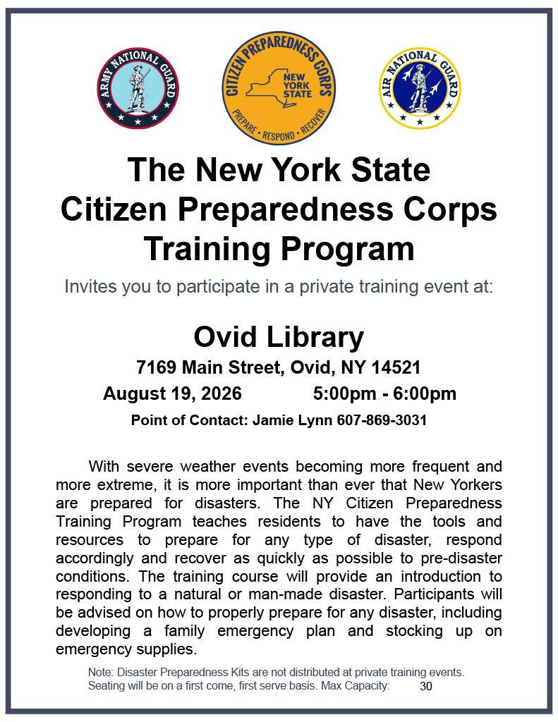 The NY State Citizen Preparedness Corps Training Program