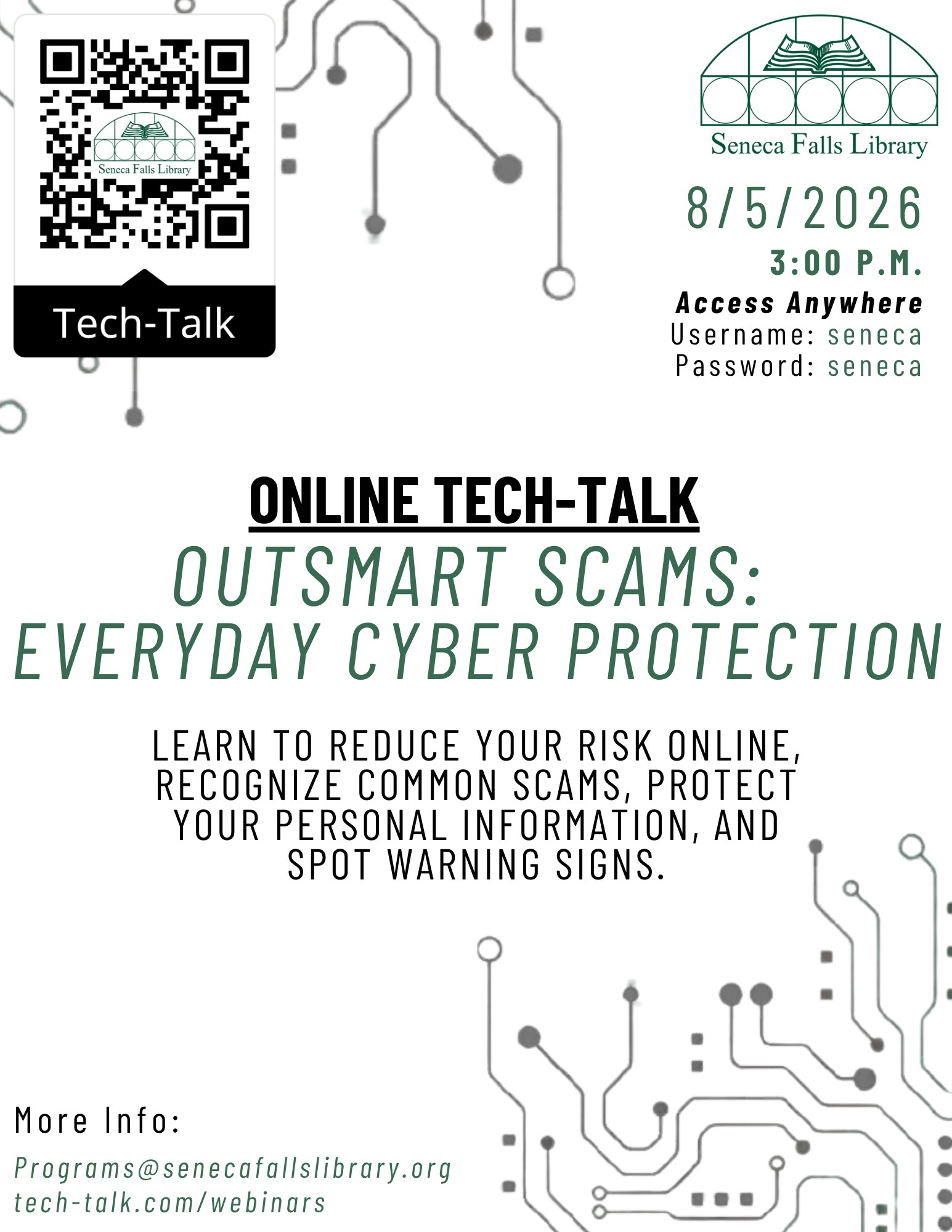 Online Tech Talk: Outsmart Scams: Everyday Cyber Protection