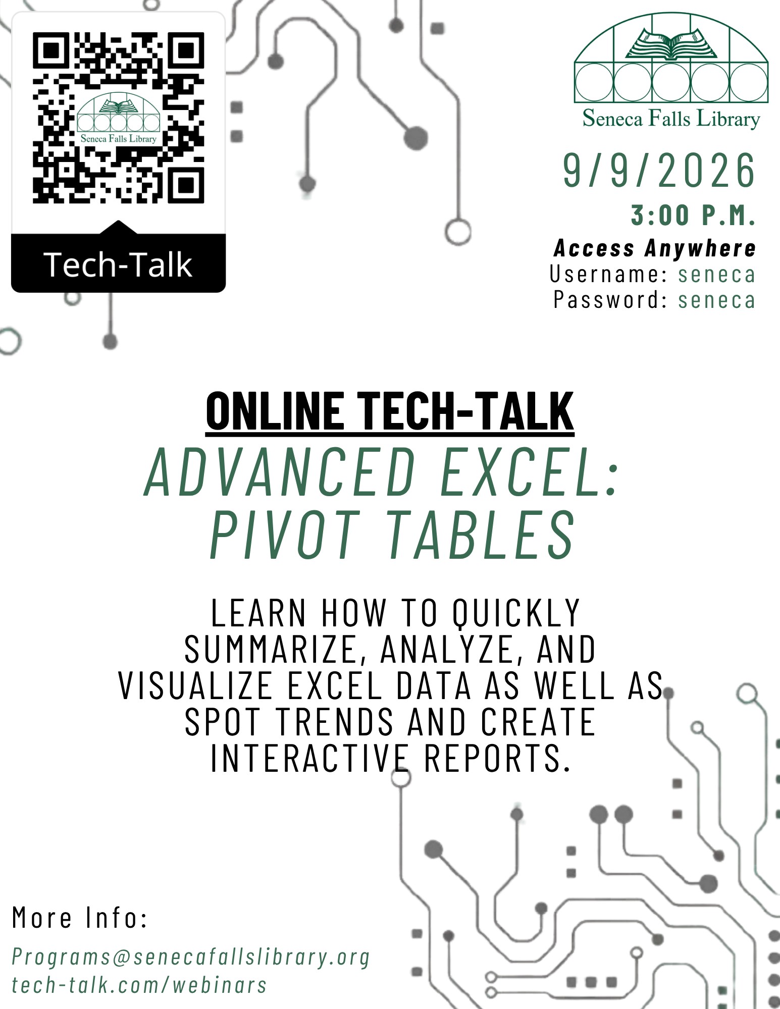 Online Tech-Talk: Advanced Excel: Pivot Tables